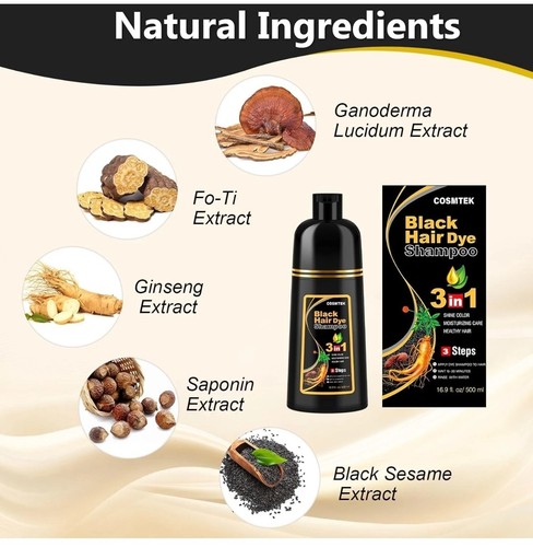 Black hair dye shampoo for - hair,