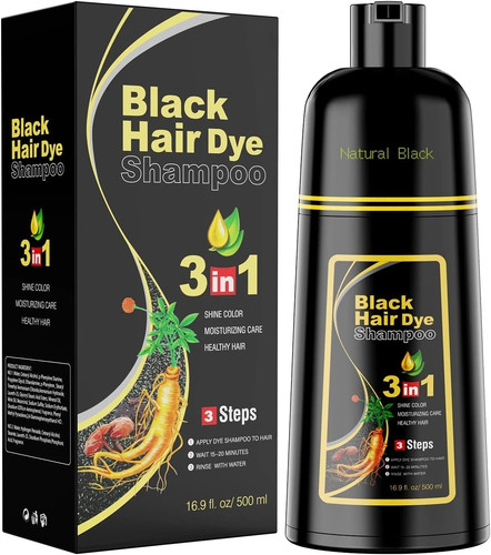 Black hair dye shampoo 1 - hair, in