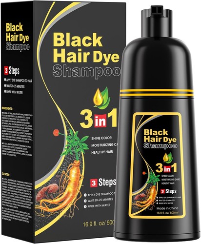Black hair dye shampoo in1 - hair, 3